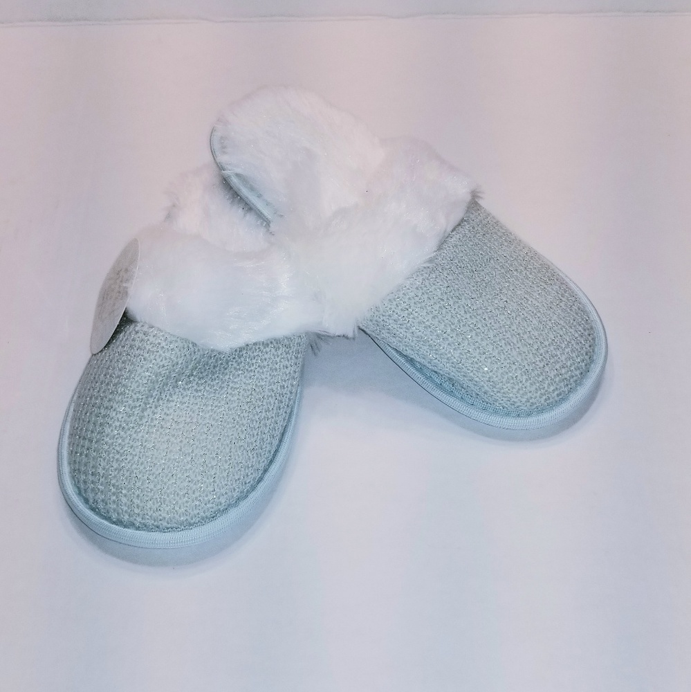 Women's Gertex Light Blue Faux Fur Slippers